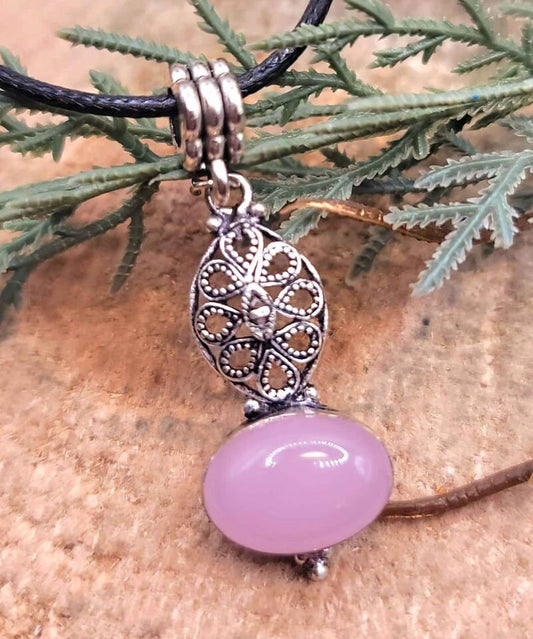 Beautiful Nature Rose Quartz S925 Sterling Silver Pendant Necklace