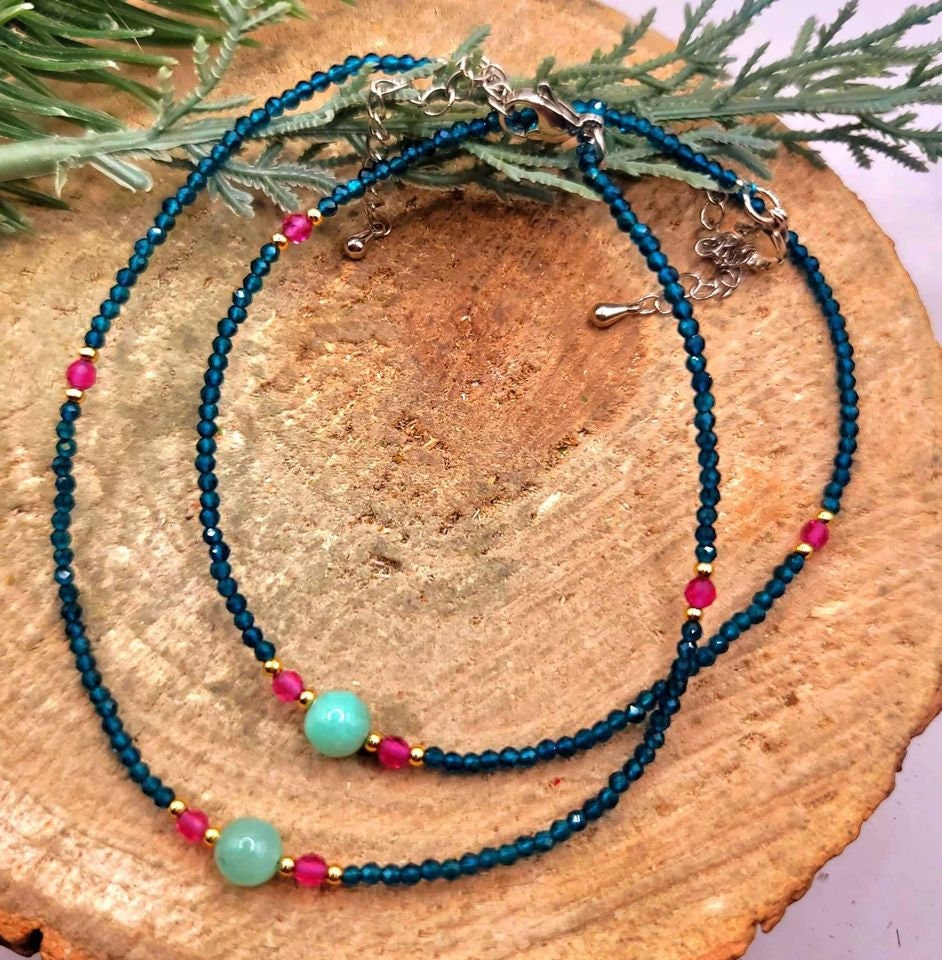 Nature Crystal Stone Colorful Ankle Bracelet
