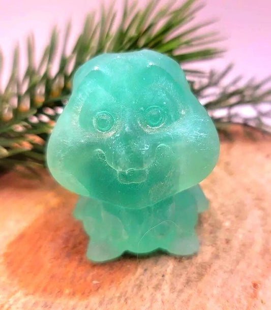 Cheerful Nature Fluorite Hand Carved Big Cheek Rabbit Figure
