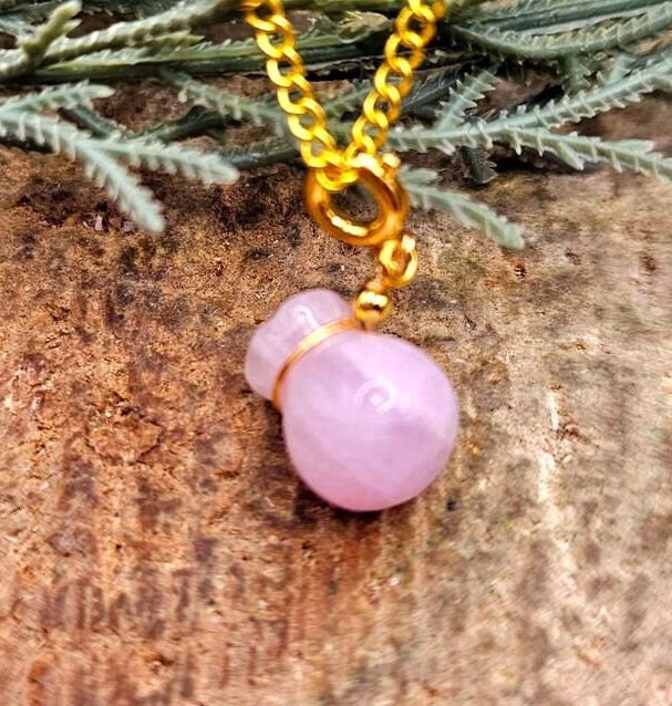 Beautiful Purple Kunzite Carved Blessing Coinbag Pendant Necklace