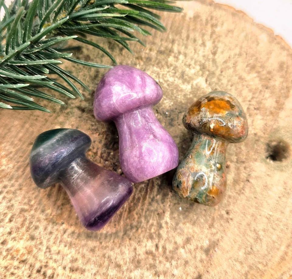 Assorted 7pcs Nature Crystal Stone Mushroom