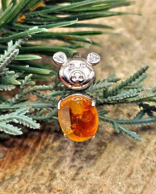 Nature Golden Healer Cute Pig Open Ring