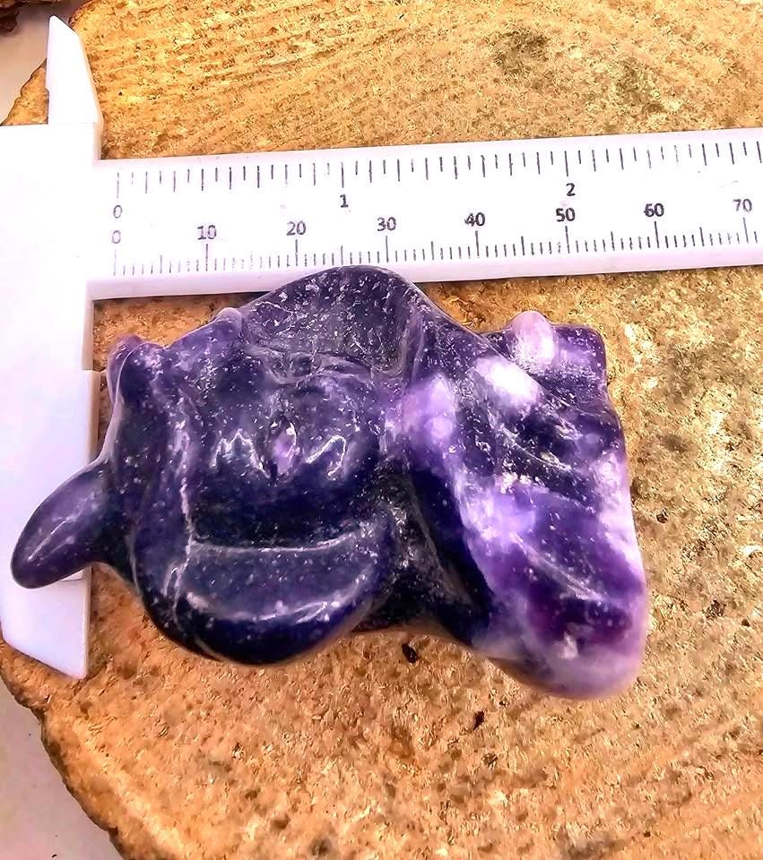 Nature Purple Lilacs Stone Hand Carved Fairy Figure