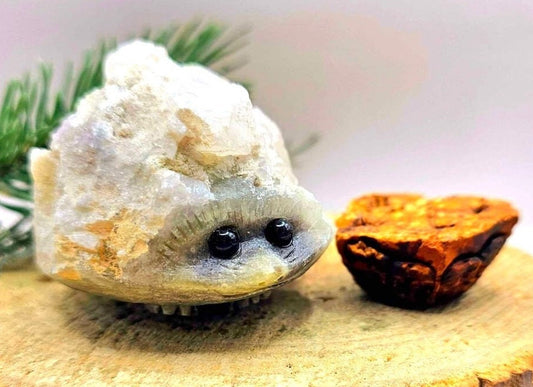 Natural crystal cluster hand-carved cute big hedgehog crystal decor figure — My Aura Gemstones
