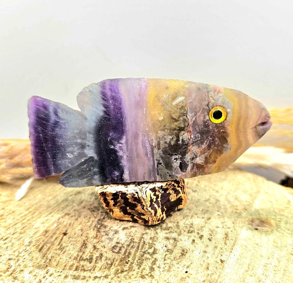 Fluorite Crystal Fish Figure -My Aura Gemstones
