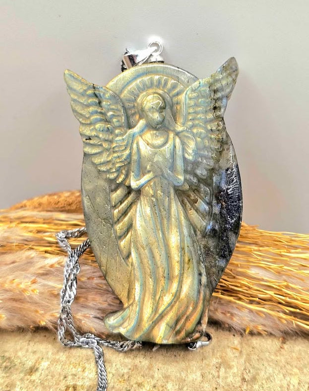 Labradorite Angel Pendant-My Aura Gemstones