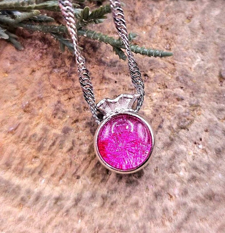 Genuine pink meteorite blessing coin bag pendant — My Aura Gemstones