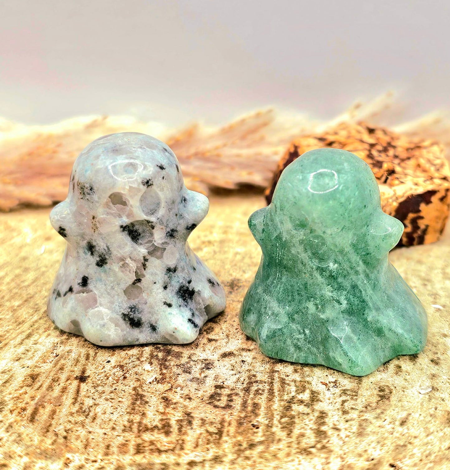 Natural crystal stone  carved ghost decor figure  — My Aura Gemstones