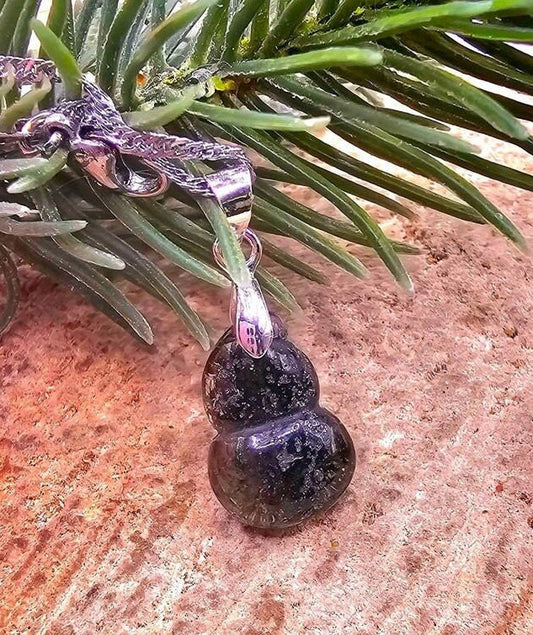 Beautiful nature green phantom quartz carved blessing gourd crystal pendant necklace — My Aura Gemstones