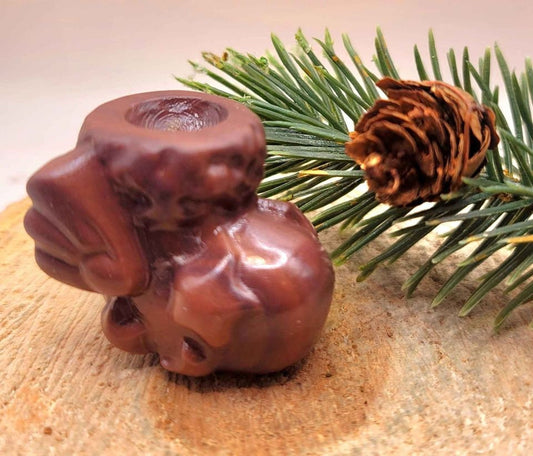Hand-carved red jade magical winged stocking holder — My Aura Gemstones