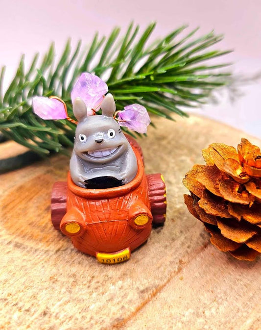 Totoro amethyst stone crystal decor figure — My Aura Gemstones