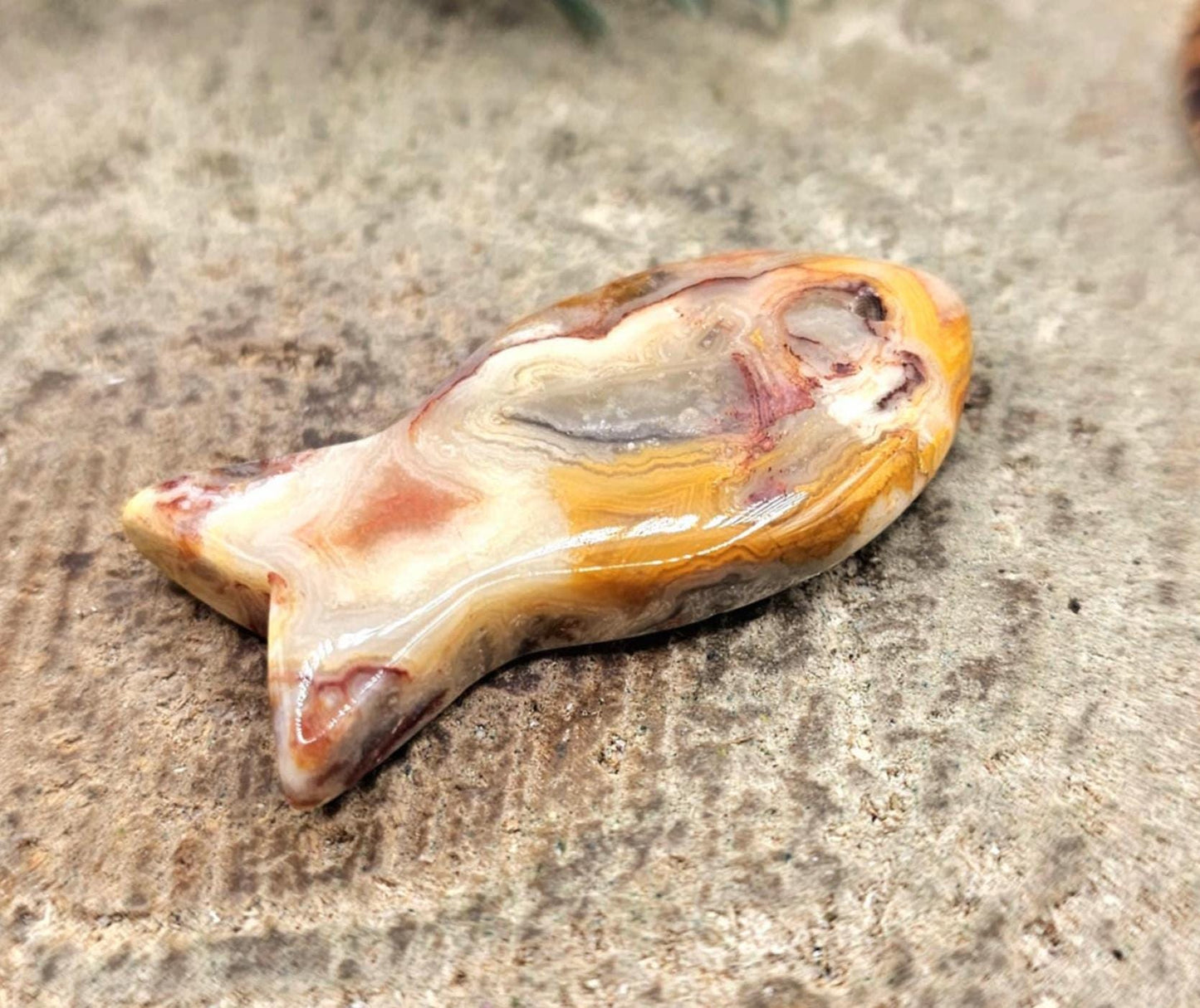 Nature Ocean Jasper Agate Colorful Fish Pendant Necklace