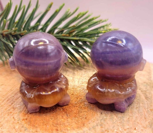 Beautiful Nature Yellow Fluorite Hand Carved Astronaut Decor Figure