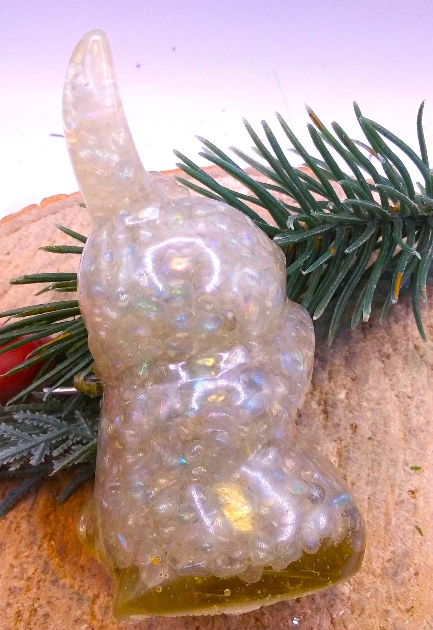 Nature Crystal Chip Resin Blessing Rabbit Figure Decor
