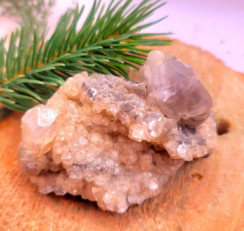 Beautiful Transparent Golden Yellow Mercedes Calcite Crystal Cluster