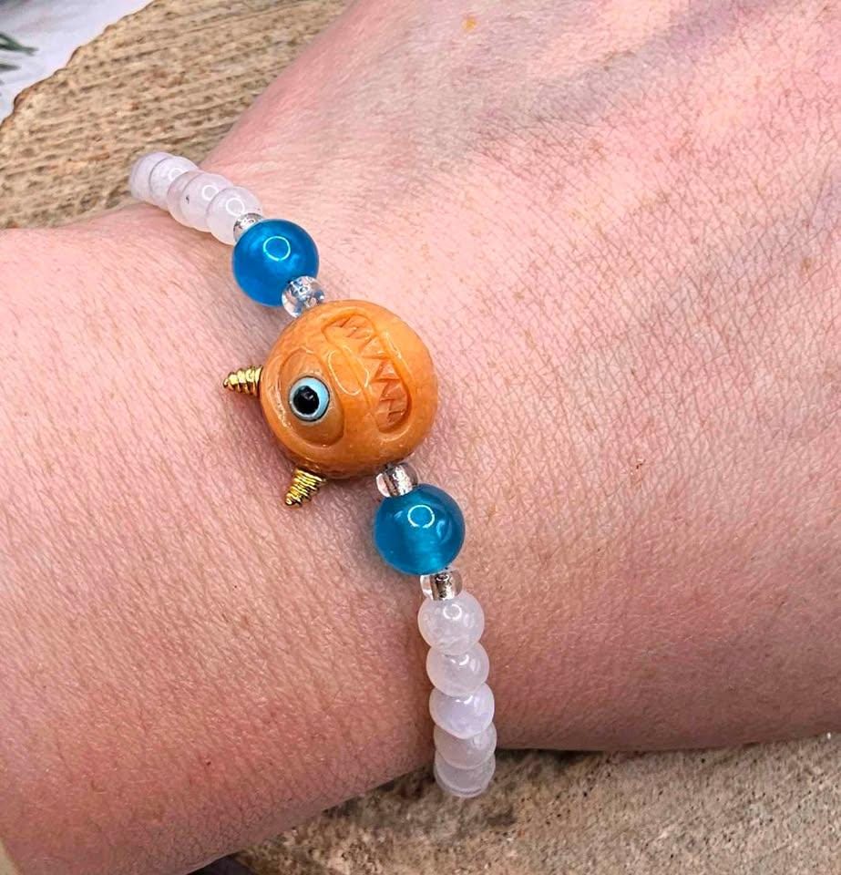 Nature Moonstone Cute Evil Eye Monster Bracelet