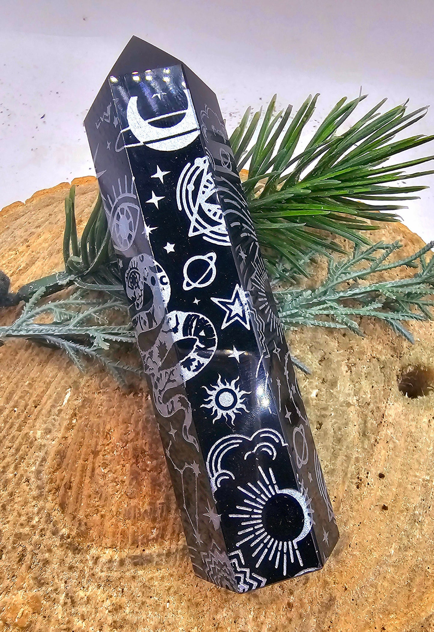 Selection Nature Obsidian Beautiful Engraved Big Wand Points