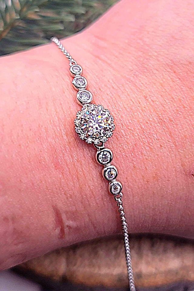 GIA 8H8A 1ct -6.5mm Moissanite Diamond S925 Bracelet