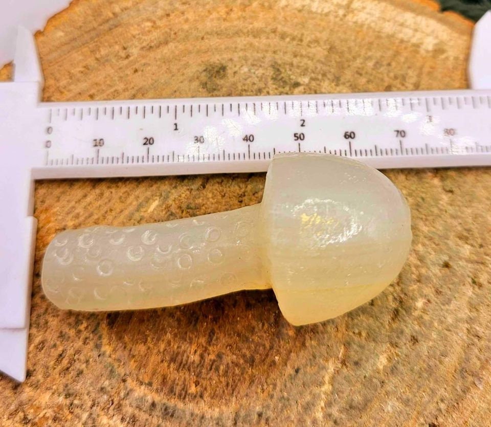 Rare Nature Agate Hand Carved 2.8" Big Mushroom Figure