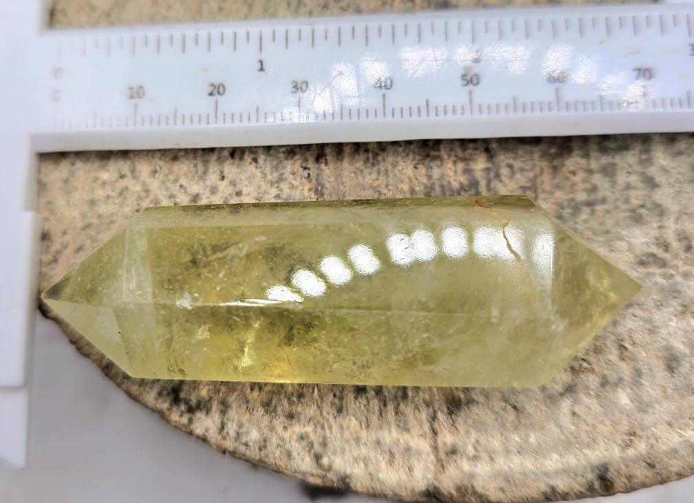 Beautiful Heated Citrine Crystal Double Tips Wand Point