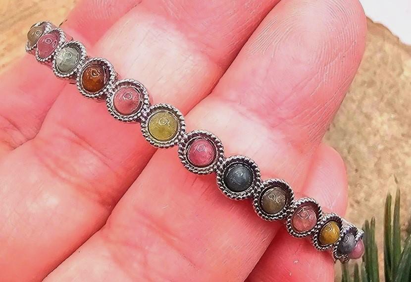 Multi Colors Mixed Nature Crystal Stones e Bangle