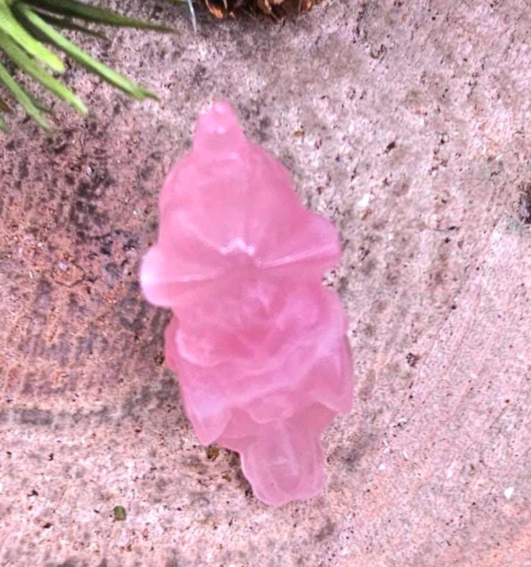Nature Rose Quartz Hand Carved 2" Sleeping Unicorn Figure