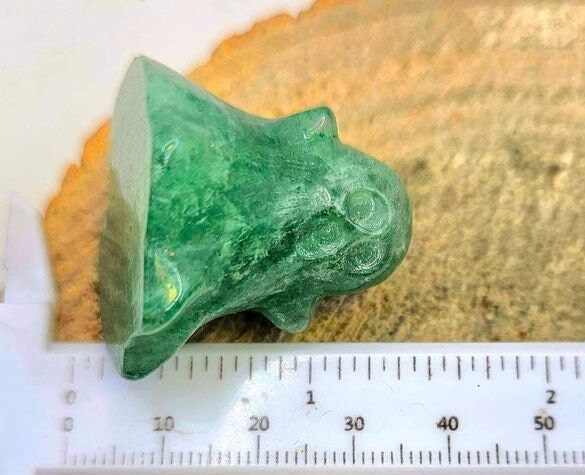 Cute Adorable Green Strawberry Quartz Carved Ghost Decor Figure