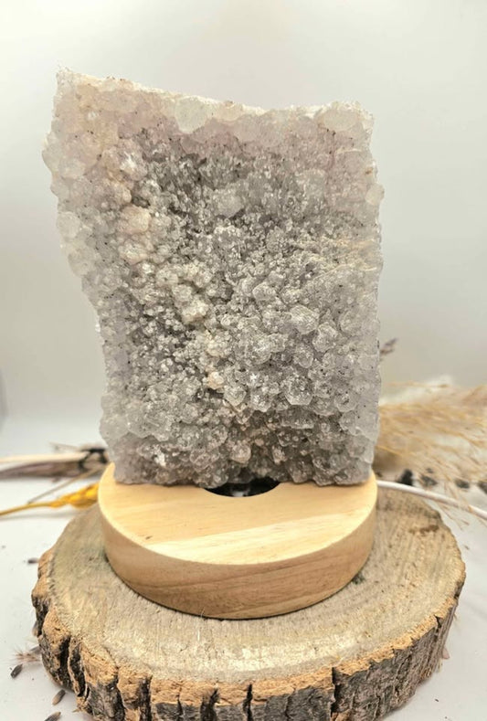 Natural Crystal Geode Cluster 5.5 LED Lamp With Base HD