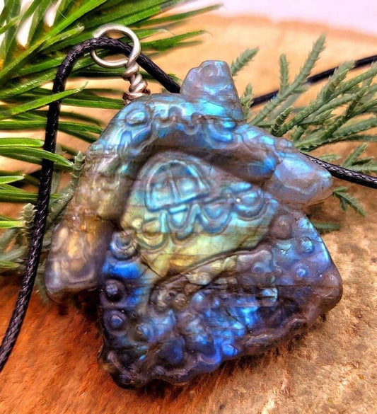 Beautiful Nature Labradorite Strong Flash Cottage Farmhouse Pendant Necklace