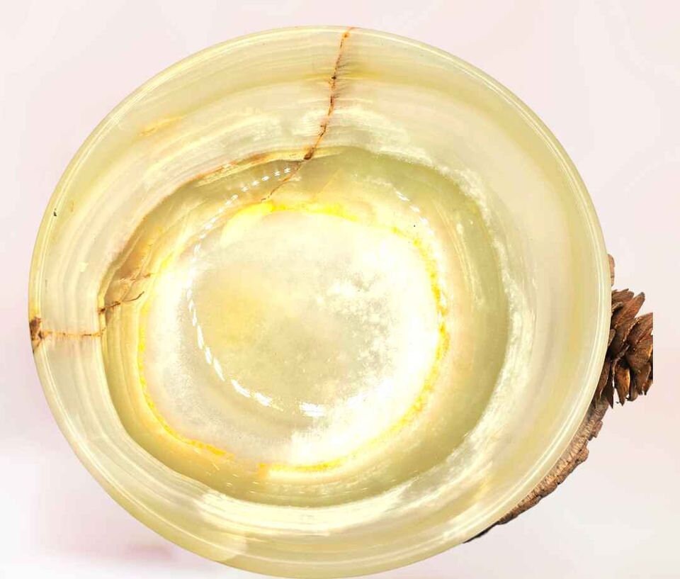 Beautiful Nature Green Onyx Big 5" Energy Decor Bowl