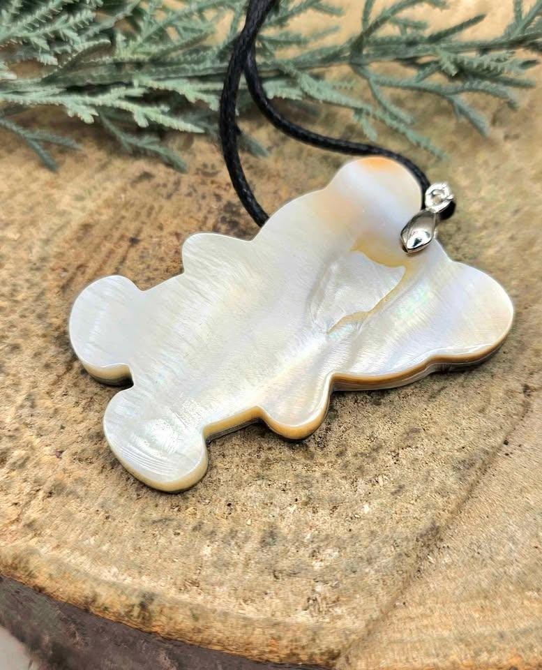 Adorable Nature Abalone Shell Cute Panda Pendant Necklace
