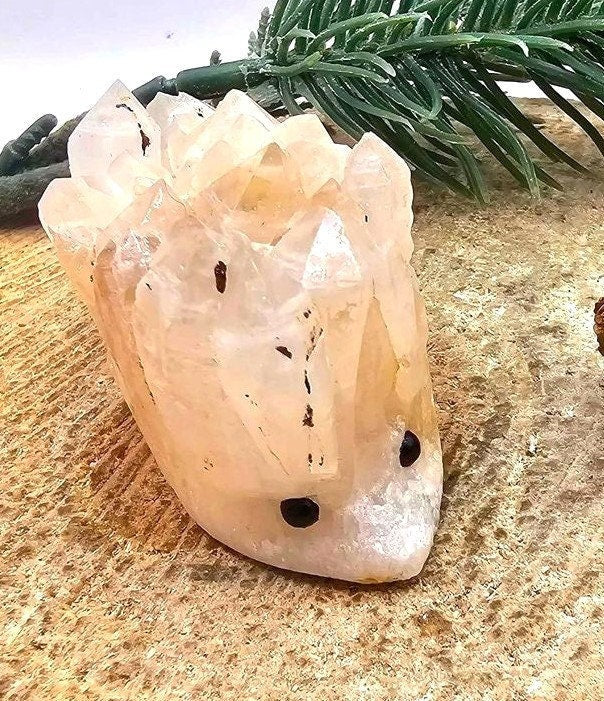 Cute Nature Cluster Hand Carved 2.3" Hedgehog Figure