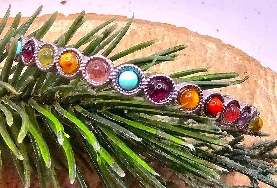 Multi Colors Mixed Nature Crystal Stones e Bangle