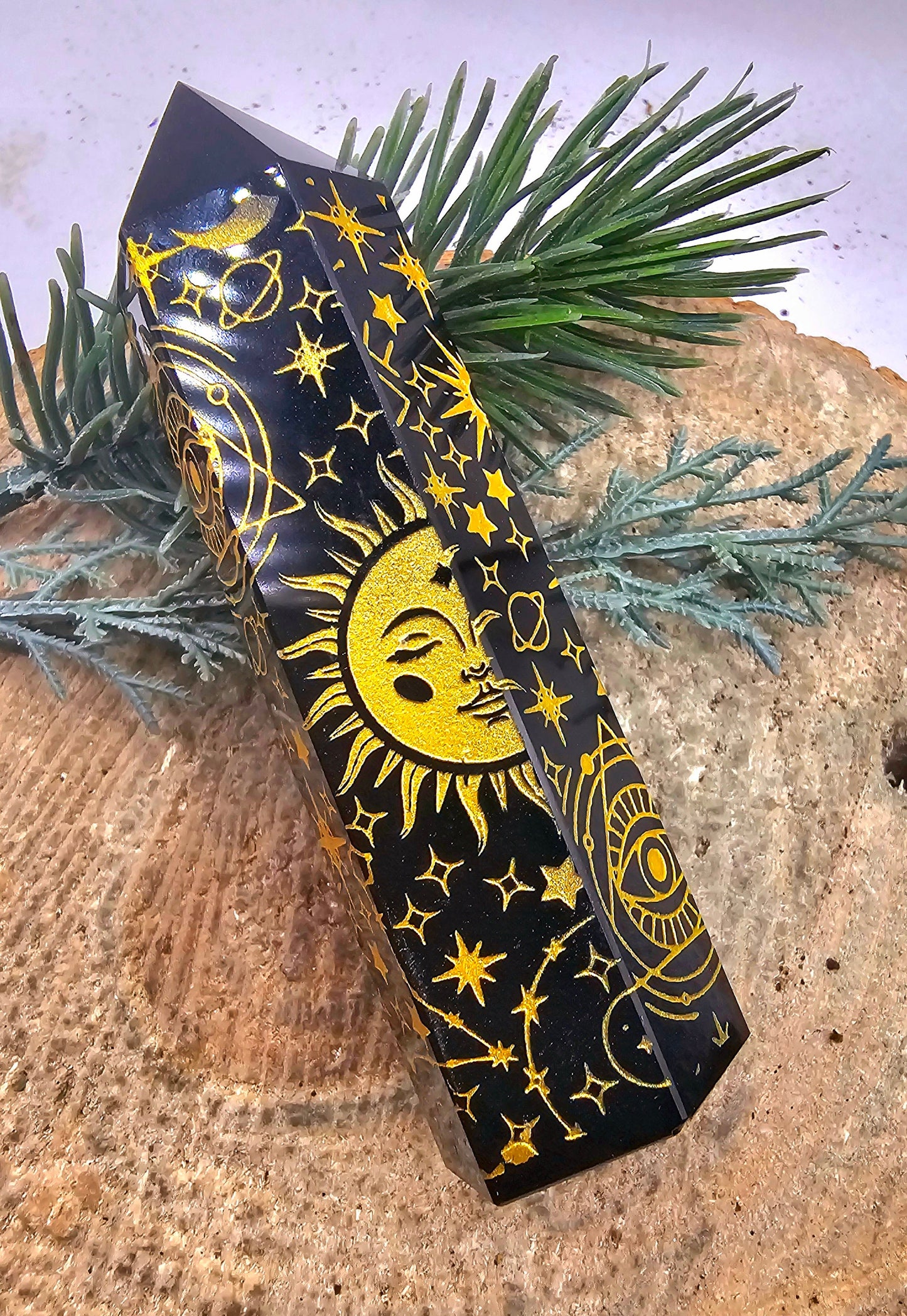 Selection Nature Obsidian Beautiful Engraved Big Wand Points