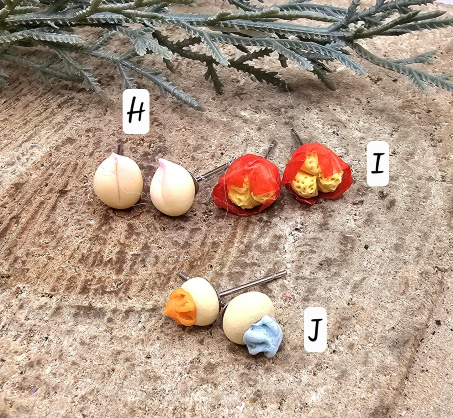 Hand Made Flour Clay Colorful Mini Food Ear Stud