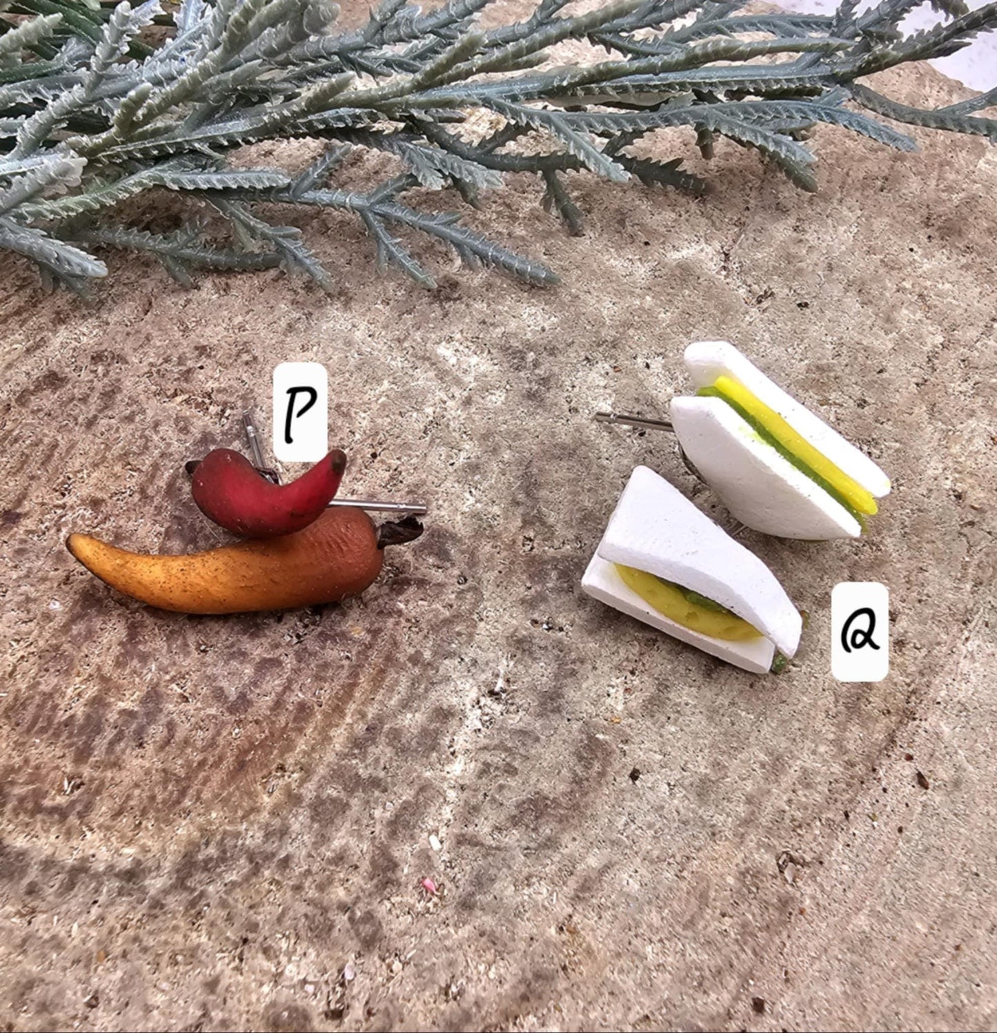 Hand Made Flour Clay Colorful Mini Food Ear Stud