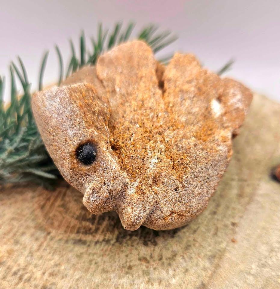 Rare Nature Desert Rose Hand Carved Fish Decor Figure