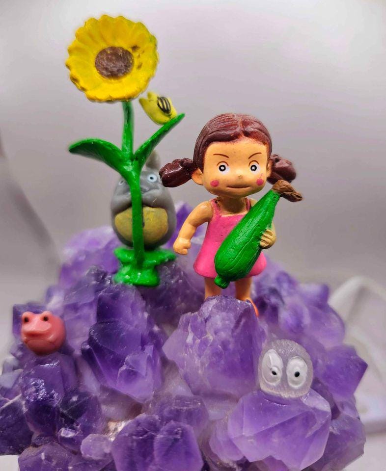 Nature Amethyst Points Totoro Decors Light