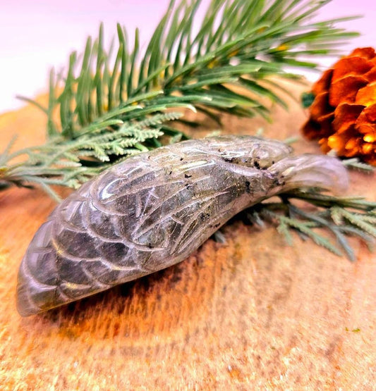 Unique Nature Labradorite Hand Carved Eagle Decor Figure