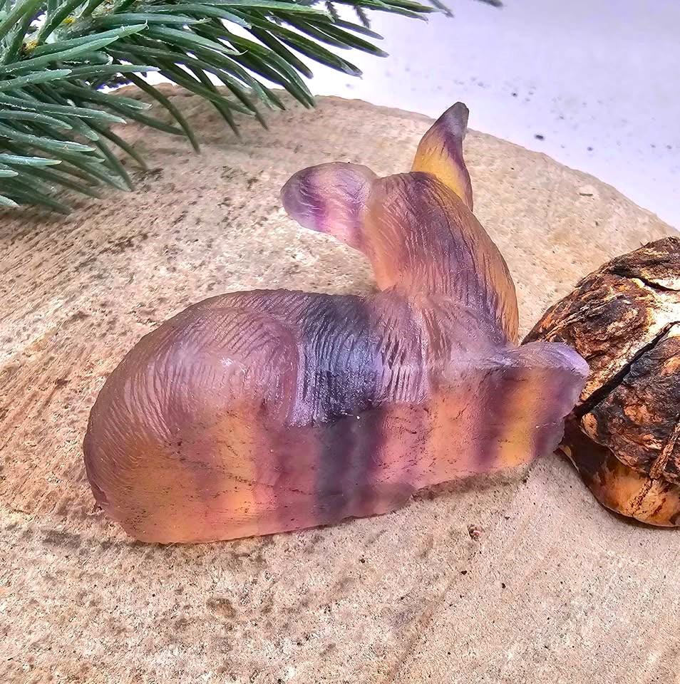 Nature Rainbow Fluorite Hand Carved 2.2" Deer Figure