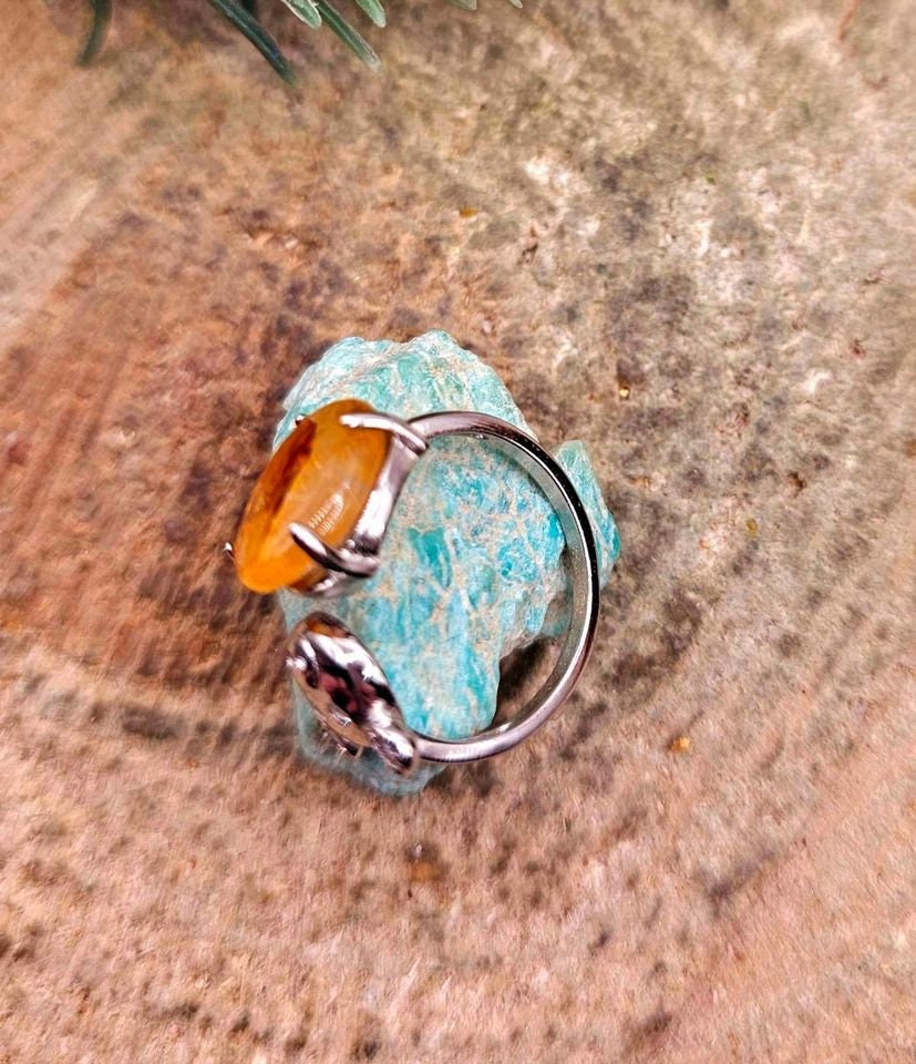 Nature Golden Healer Cute Pig Open Ring