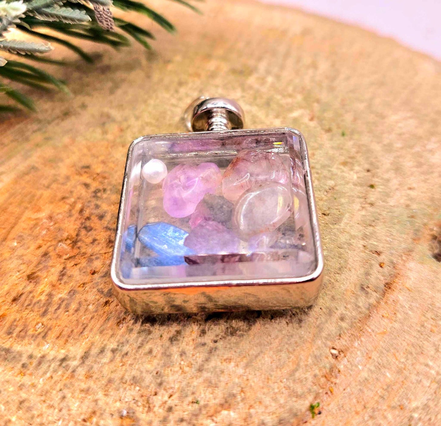 Nature Super Seven Mixed Stone Floating Pendant Necklace