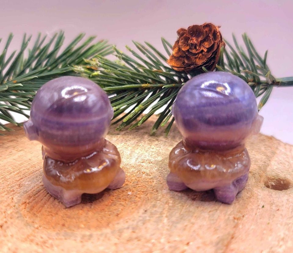 Beautiful Nature Yellow Fluorite Hand Carved Astronaut Decor Figure