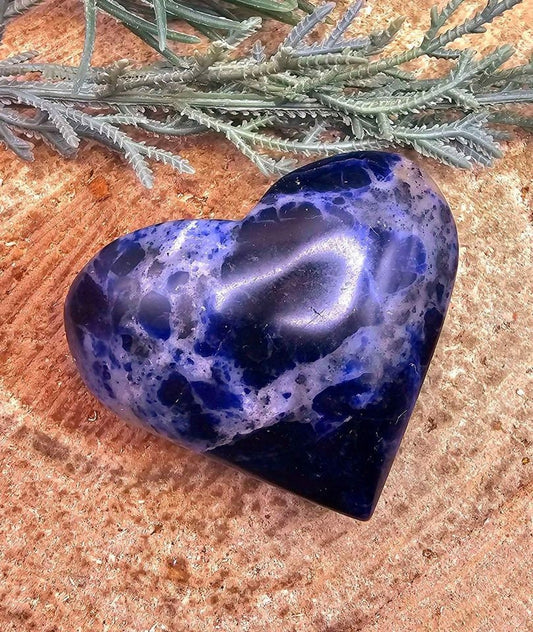 Nature Blue Sodalite Heart Palm Stones Decor