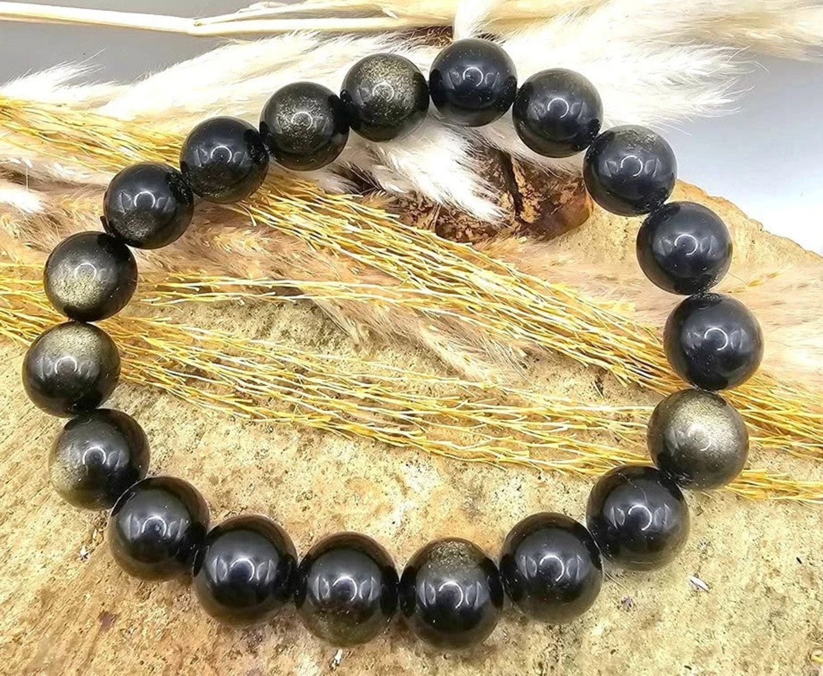 Natural Gold Obsidian Bracelet