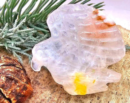 Nature Crystal Quartz Hand Carved Flying Eagle Decor