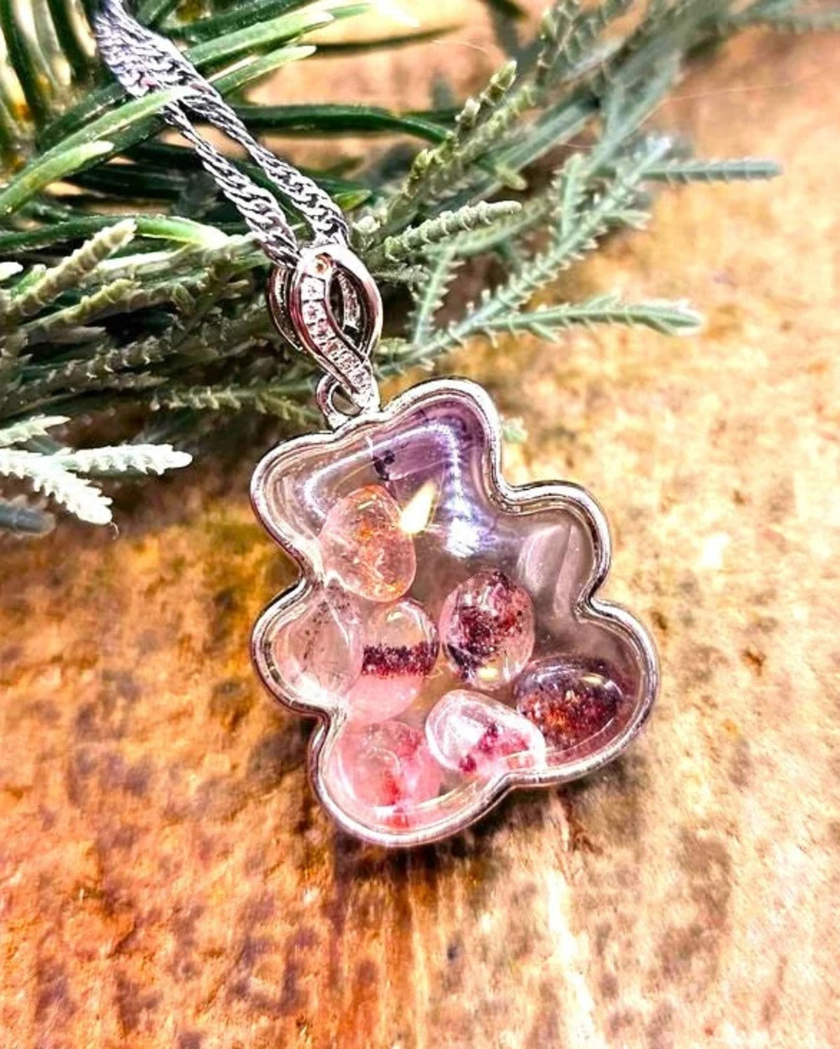 Super Seven Floating Crystals Pendant Necklace HD